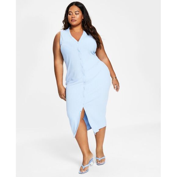 Bar III Trendy Plus Size Bodycon Cardigan Dress - Picture 1 of 1